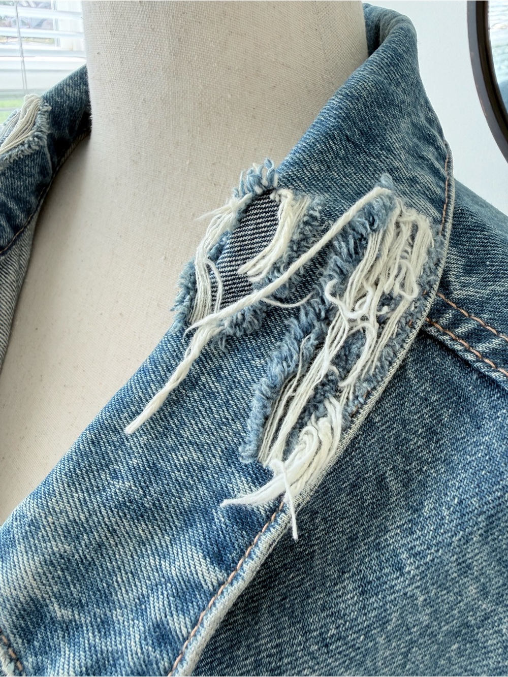 Oversized Blue Denim Shirt- Jacket/Shacket - Picture 5 of 10